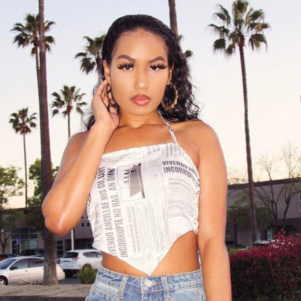 News print halter top